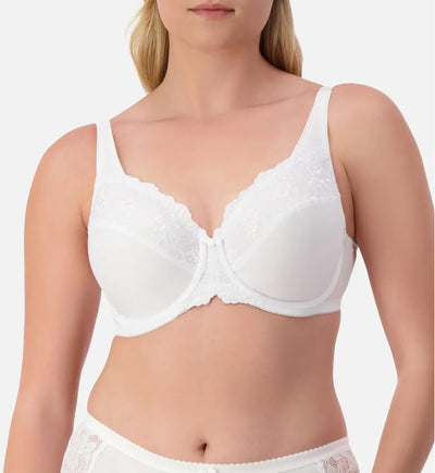 WHITE TRIUMPH EMBROIDERED MINIMISER BRA