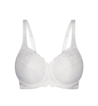 WHITE TRIUMPH EMBROIDERED MINIMISER BRA
