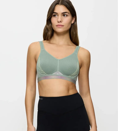 GREEN TRIACTION CARDIO FLOW PADDED BRA